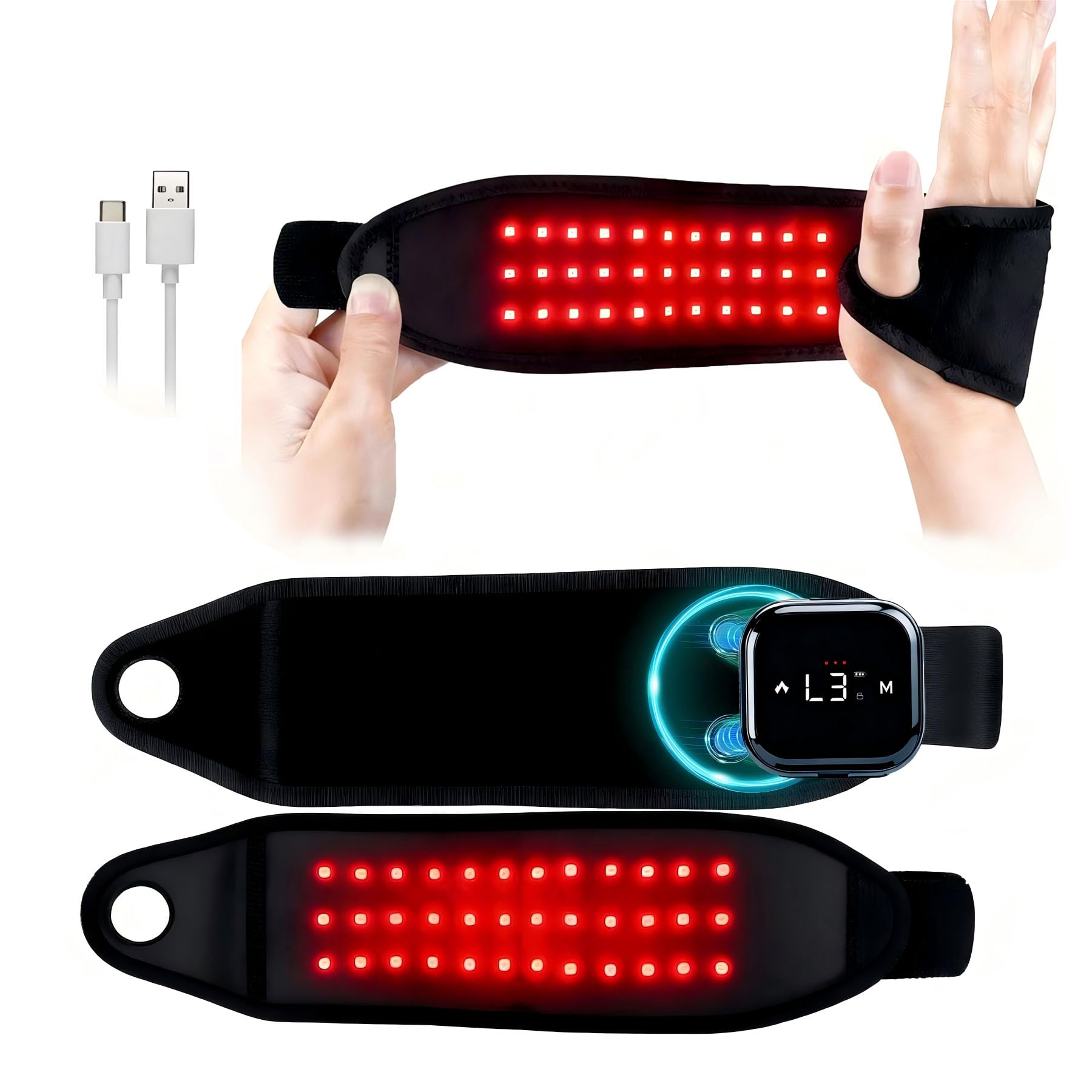 Suerbeaty red light device on hands and wrists for soothing comfort