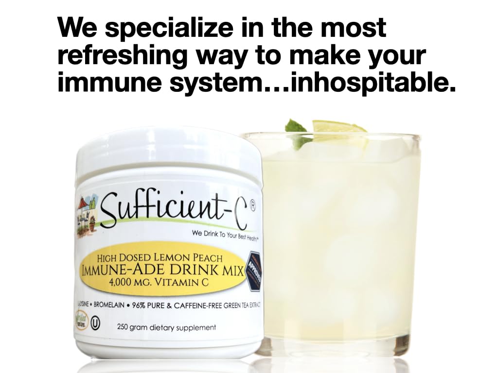 Sufficient-C ingredients lysine bromelain green tea highlights the blend.