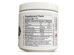 Sufficient-C lemon-peach flavor label close-up highlighting non-GMO and sugar-free benefits
