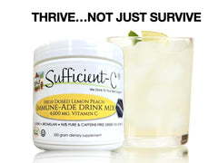 Sufficient-C lemon-peach mix with L-lysine and bromelain for balanced blend