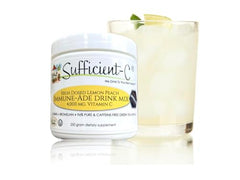 Sufficient-C lemon-peach powder dissolving for a smooth citrus drink