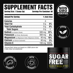 Sugar Free Electrolytes bottle and glass on a gym bench for on-the-go hydration.