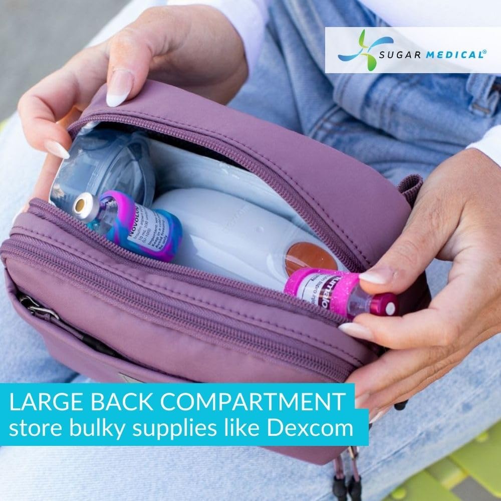 Sugar Medical insulated diabetes supply bag with removable strap converts to crossbody for flexible transport