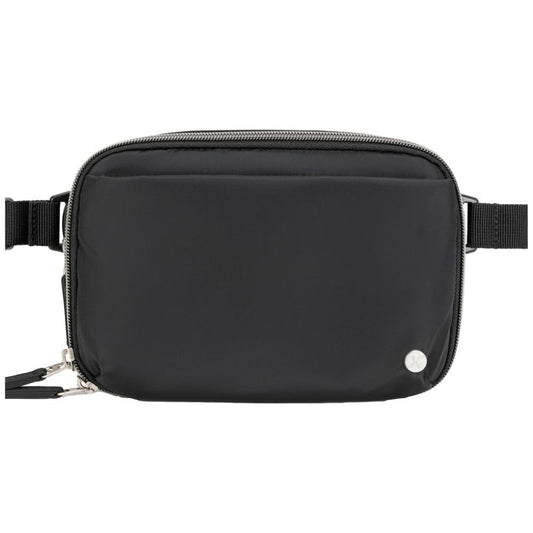 Sugar Medical insulated crossbody bag in onyx showing organized diabetes supplies for travel