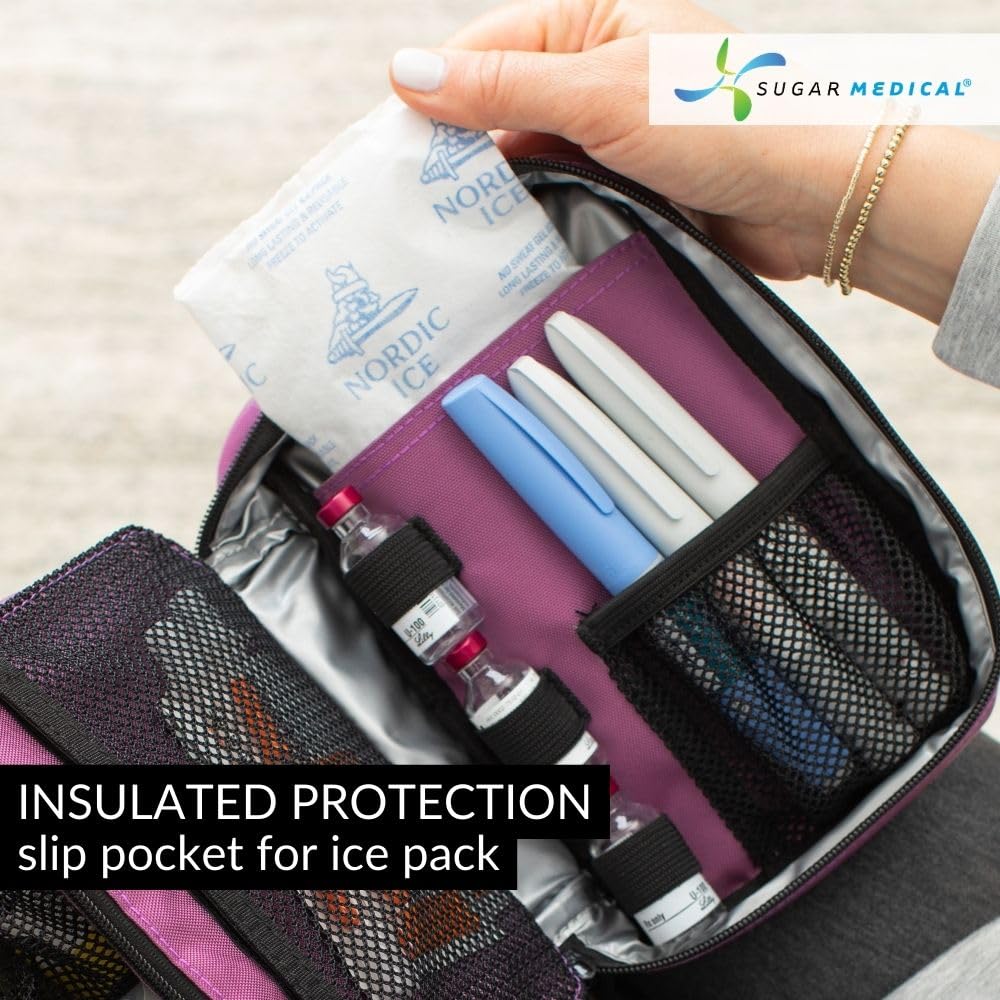 Sugar Medical Insulated Diabetes Organizer center divider keeps supplies organized