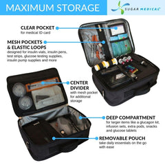 Sugar Medical travel bag front pocket for easy-access storage.