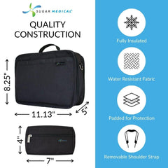 Sugar Medical insulated travel bag side view showing compact design.