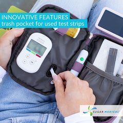 Sugar Medical back insulated pocket keeping insulin vials cool during outings
