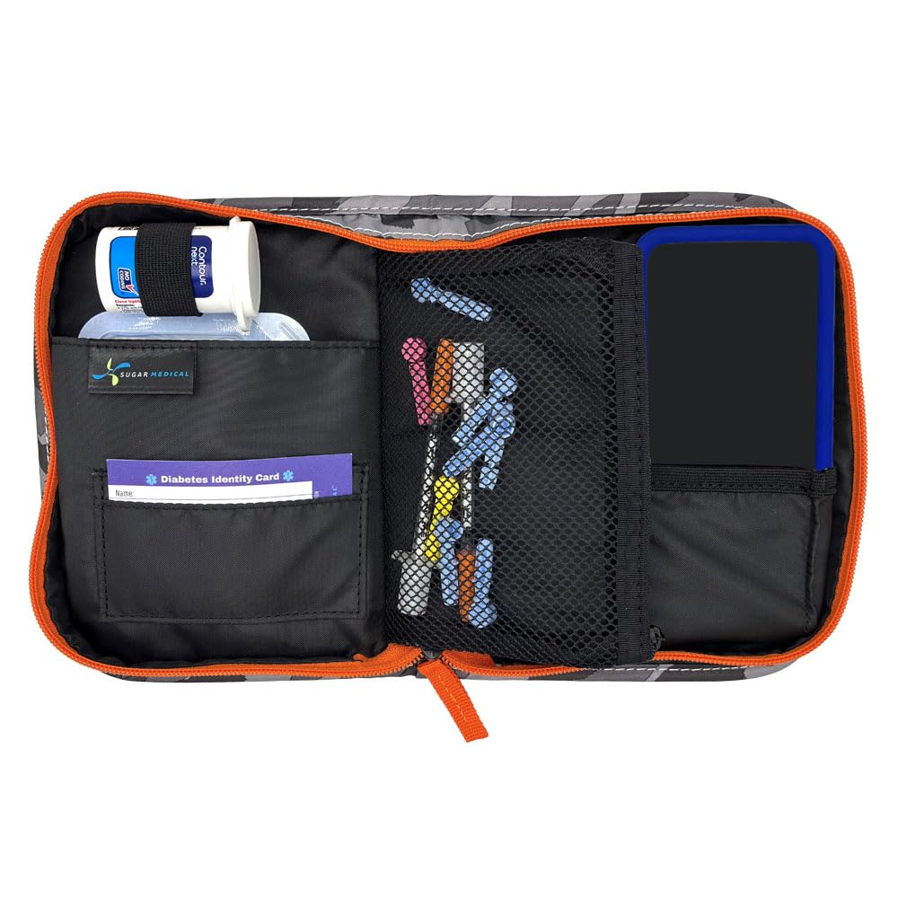 Sugar Medical Omnipod Supply Case features a compact design with separate spaces and a trash can for strips