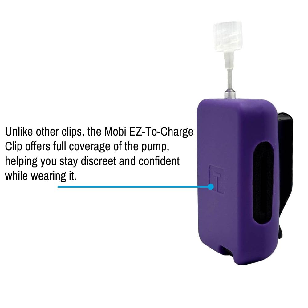 Sugar Medical Tandem Mobi EZ-to-Charge Clip stainless steel clip detail for secure on-body wear.