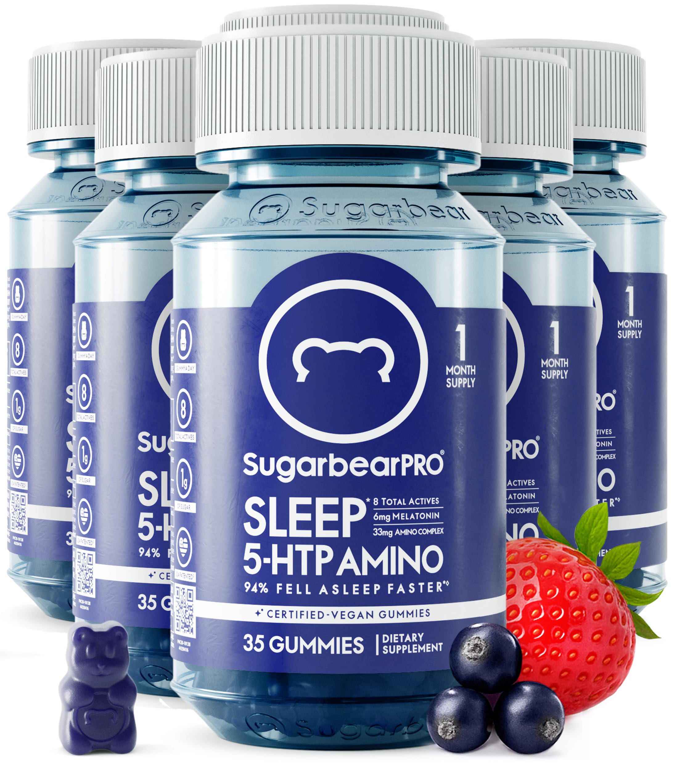 SugarBearHair SugarBearPro Sleep Gummy bottle ready for calm pre-bedtime routine.