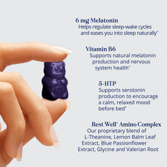 Close-up of Berry-flavored Sleep Gummy showing chewy texture for nightly use.