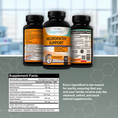 SugarMD Neuropathy GMP FDA-registered facility badge signals quality origins.