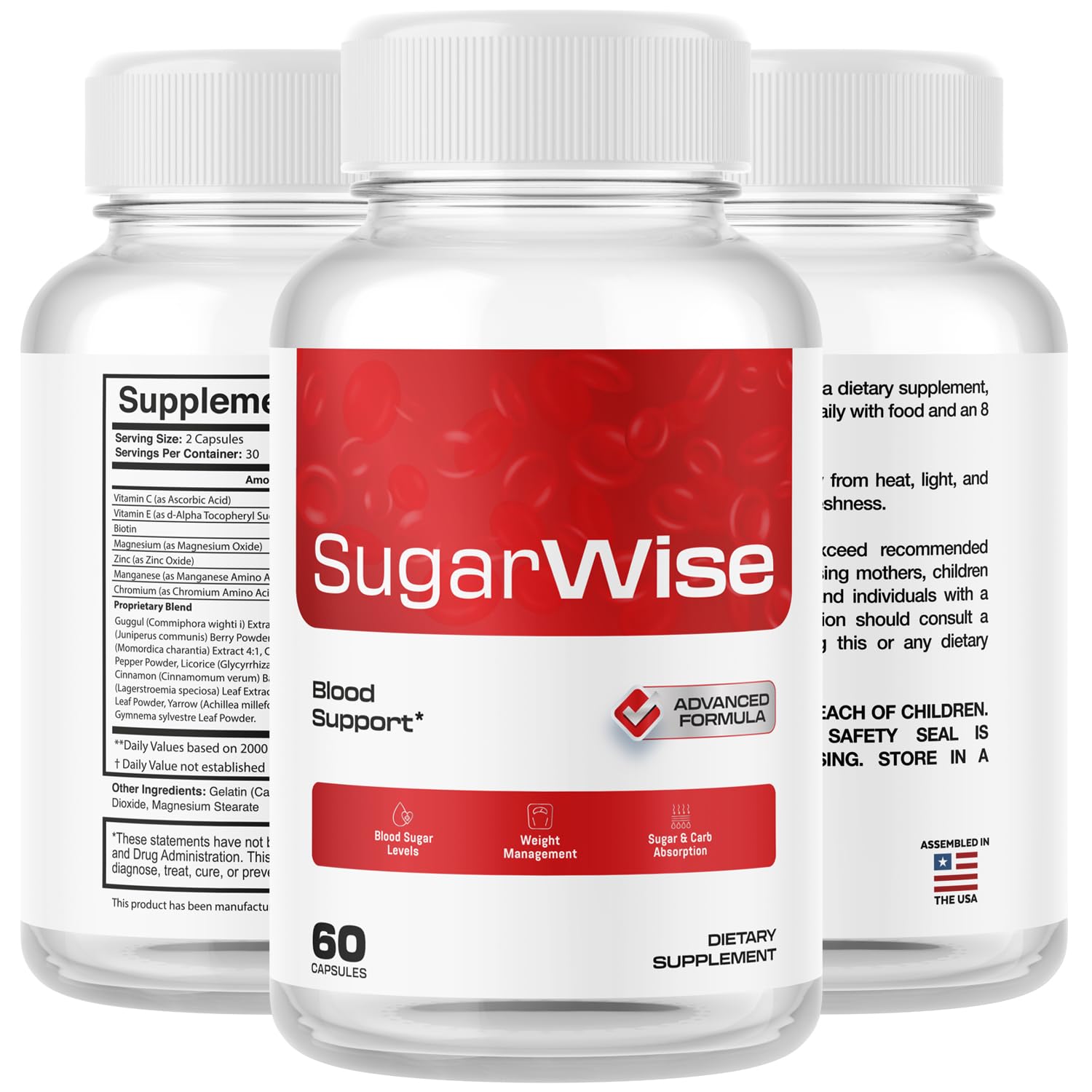 SugarWise bottle with branded label on shelf for daily intake