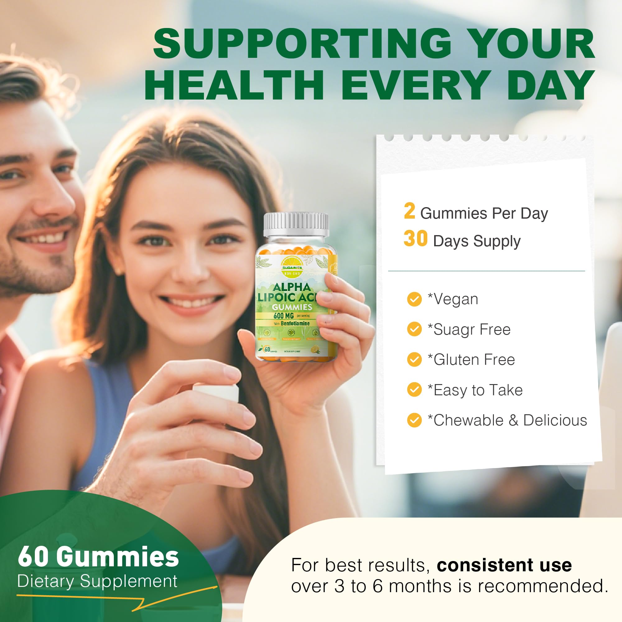 Lemon flavored gummies in hand for a tasty daily bite.