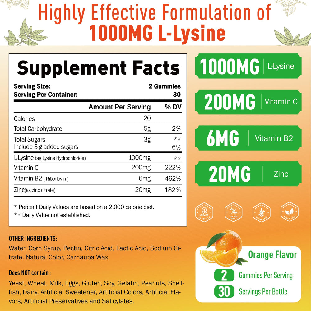 SUGAWITA Lysine Gummies chewable form on table promoting lip and mouth health