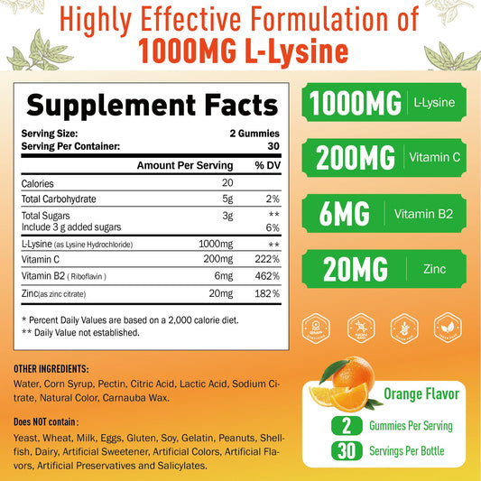 SUGAWITA Lysine Gummies chewable form on table promoting lip and mouth health