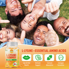 SUGAWITA Lysine Gummies include vitamin C and zinc for absorption support