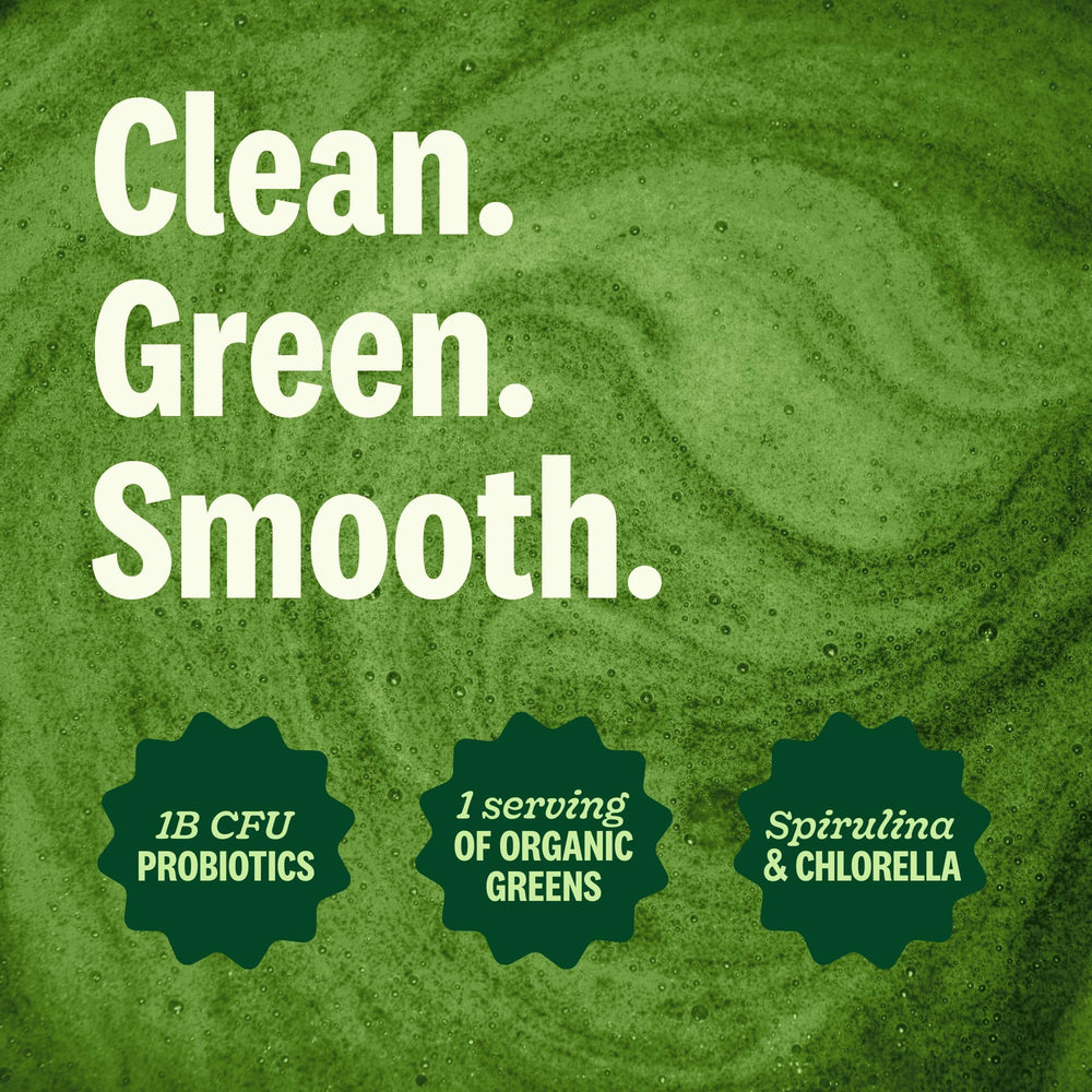 Suja Organic Greens Powder mixing in water, easy daily ritual for energy and mood.