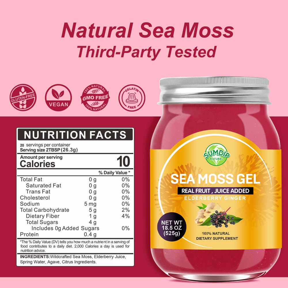 SumDIP Seamoss Gel inside bottle close-up for daily nourishment