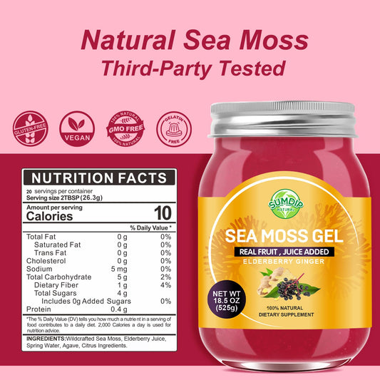 SumDIP Seamoss Gel inside bottle close-up for daily nourishment