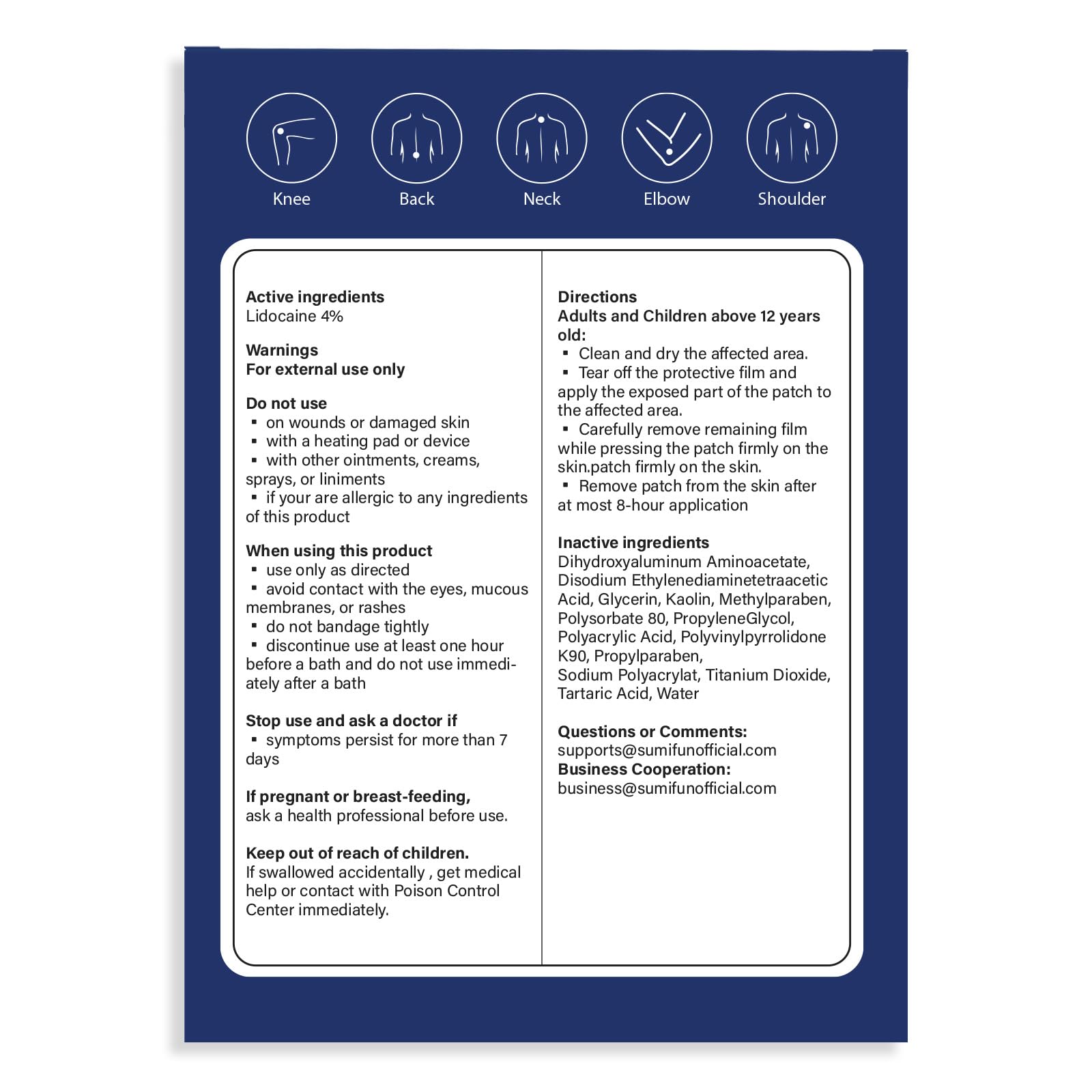 Sumifun 10x14 cm patch size ideal for larger areas