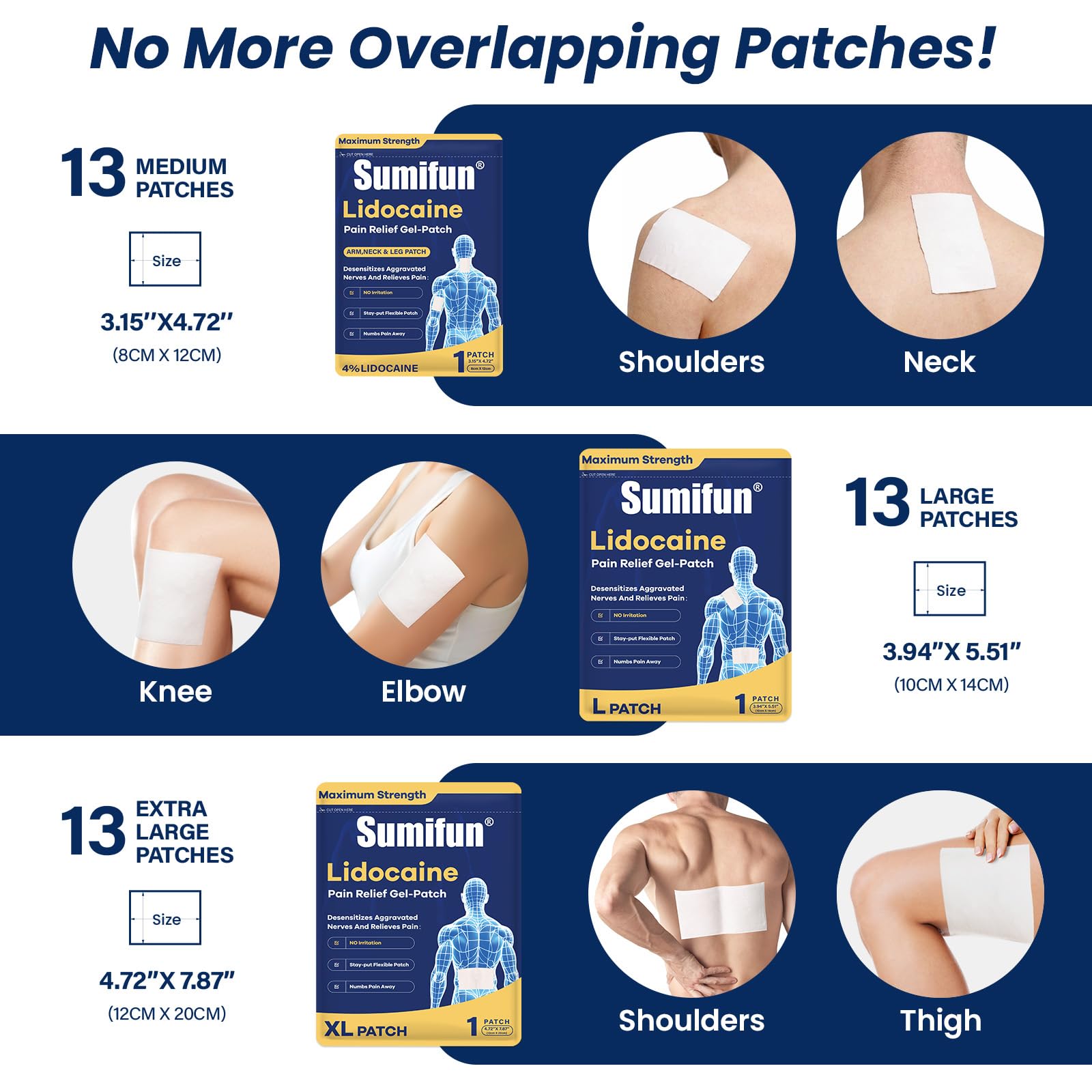Sumifun discreet wear patch stays under clothing for office use.