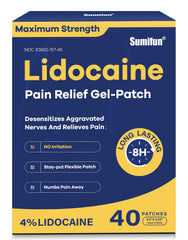 Sumifun 4% lidocaine patches packaging close-up for easy planning