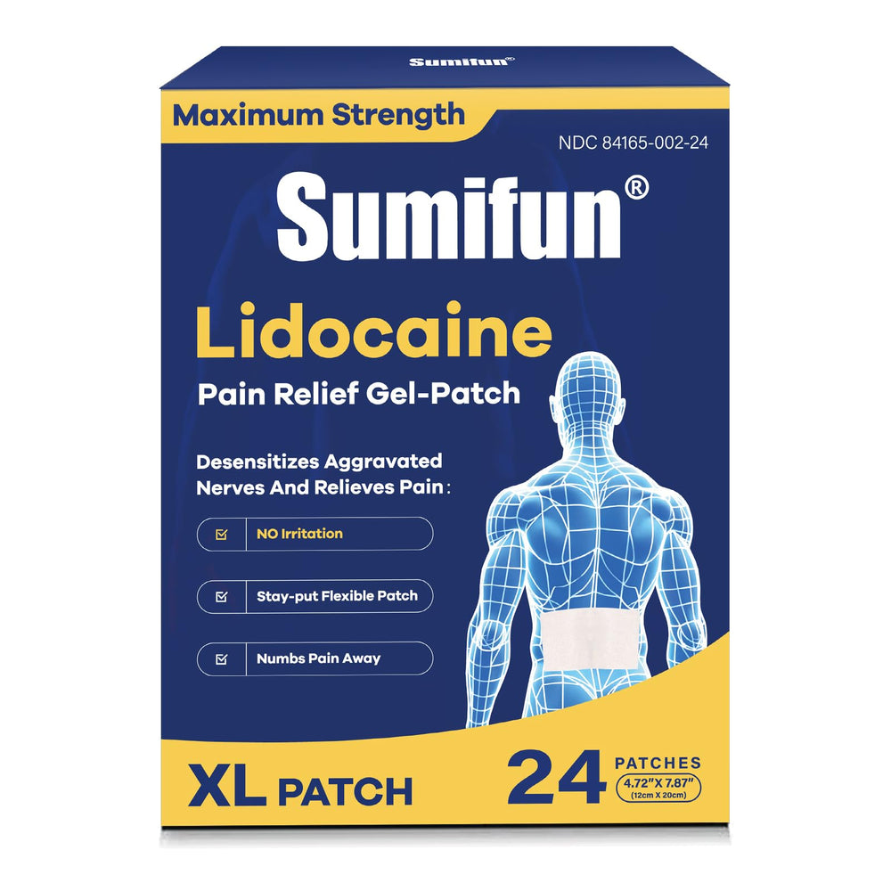 Sumifun XL patch covers back area for broad, consistent numbing