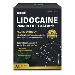 Sumifun lidocaine-menthol patch on back-shoulder area for targeted pain relief