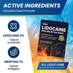 Sumifun lidocaine-menthol patch on knee for fast-acting relief