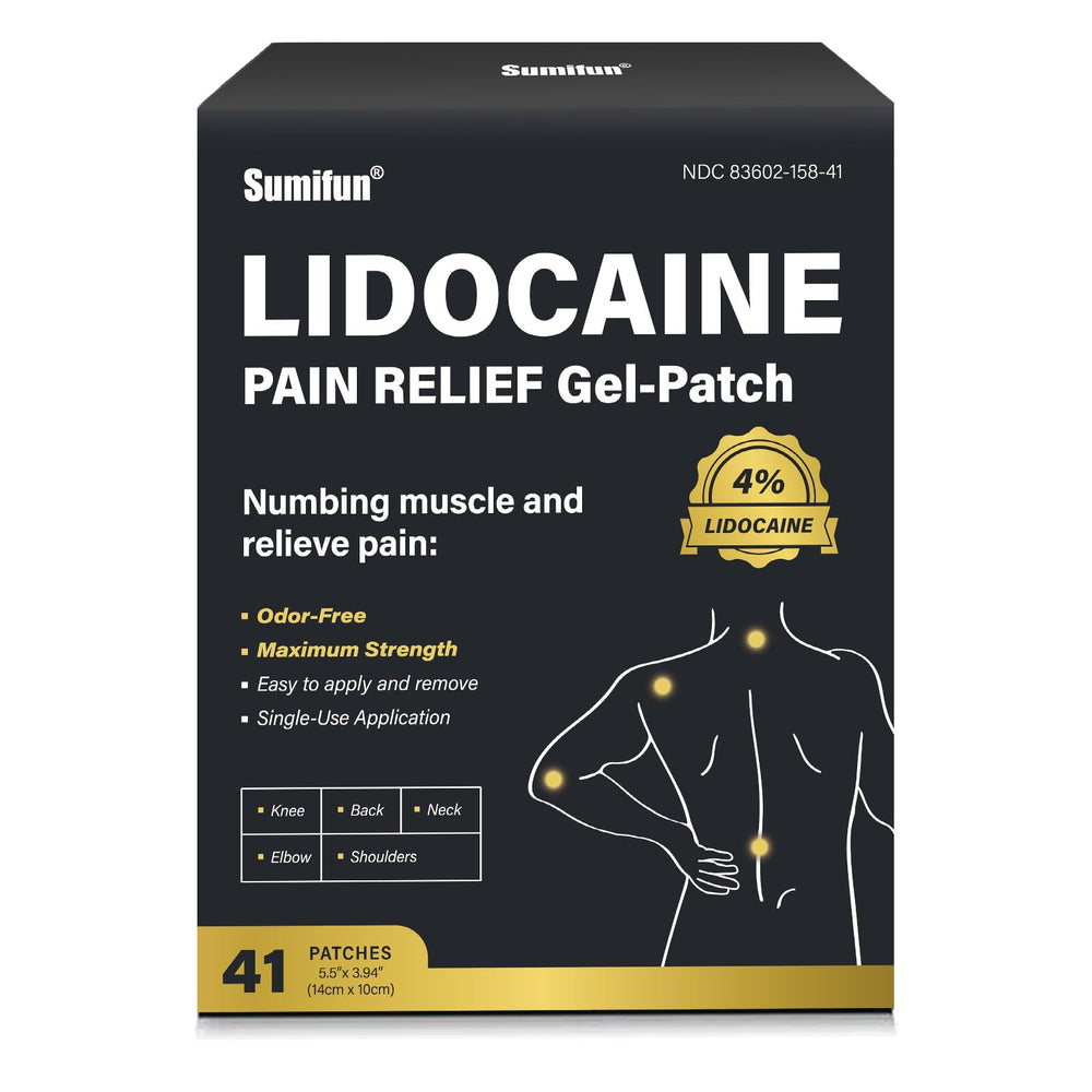 Sumifun Lidocaine Patch for back pain provides targeted relief on the lower back area.