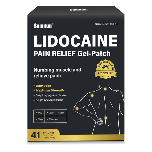 Sumifun Lidocaine Patch for back pain provides targeted relief on the lower back area.