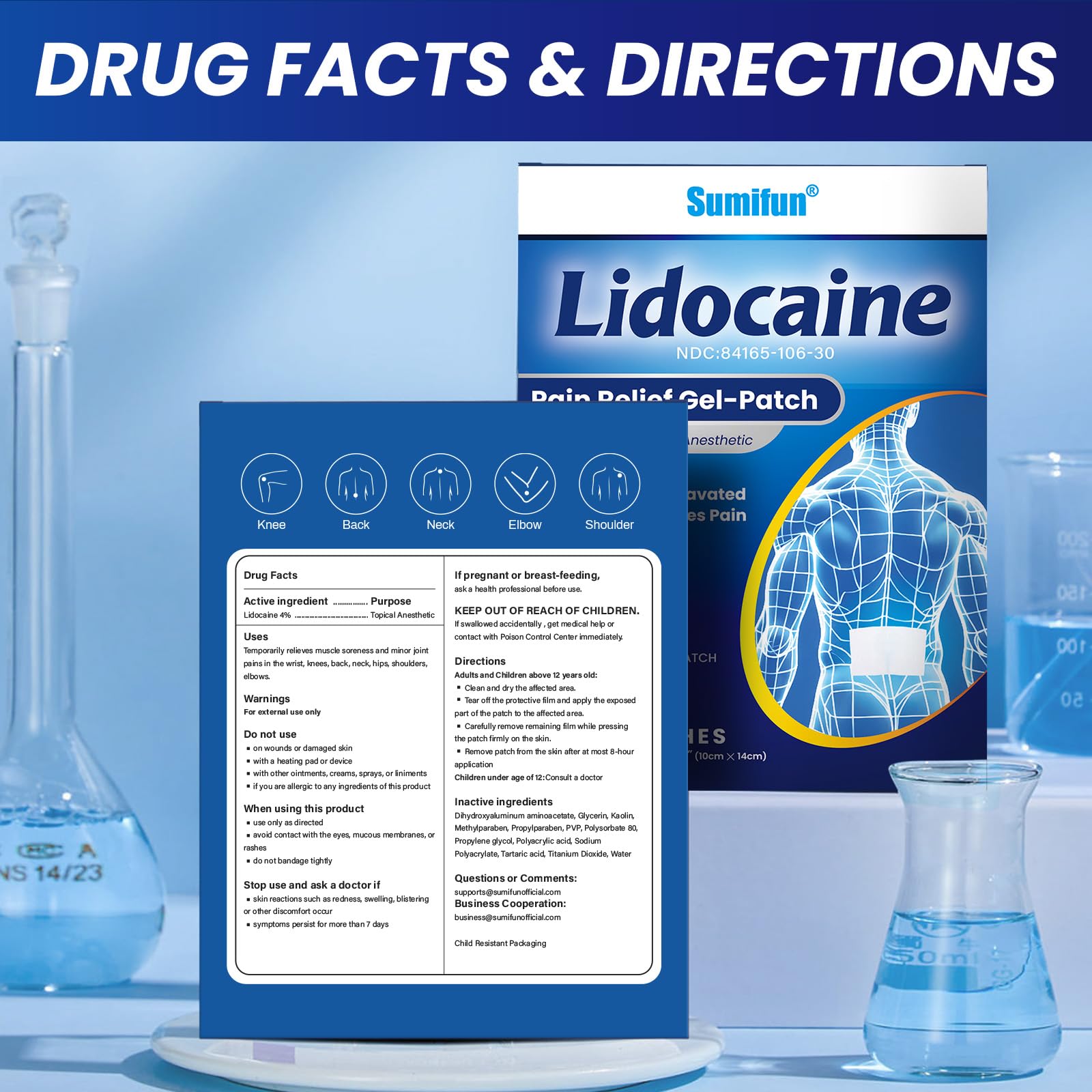 Sumifun lidocaine patch with grid guides easy to cut for sizing