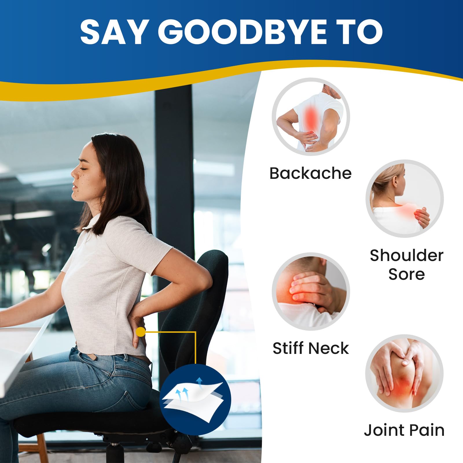 Sumifun Lidocaine Patch for knee pain provides long-lasting relief with flexible coverage.