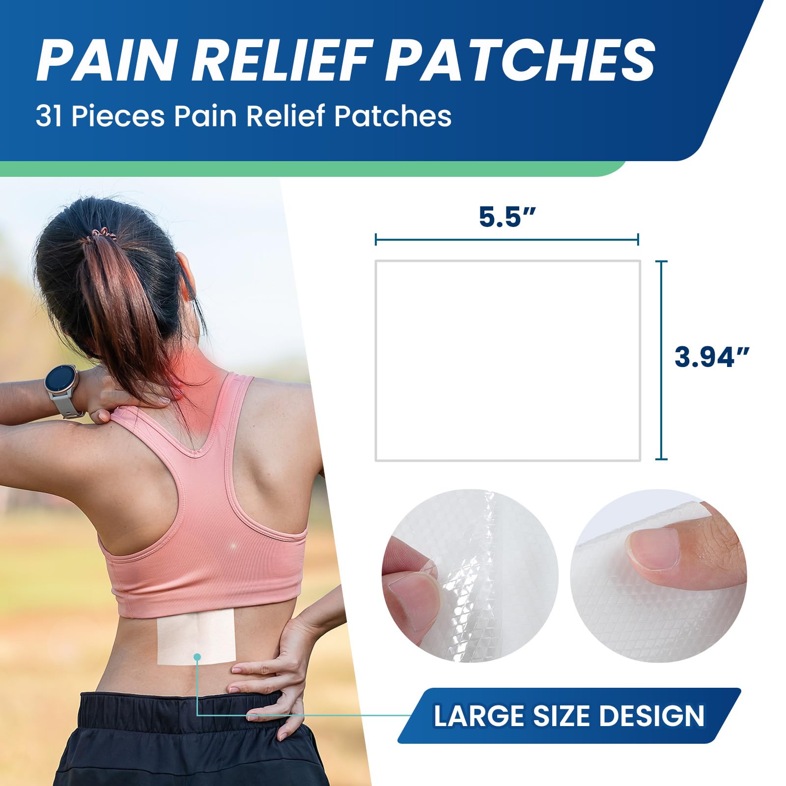 Sumifun menthol cooling patch applied on arm for soothing sensation