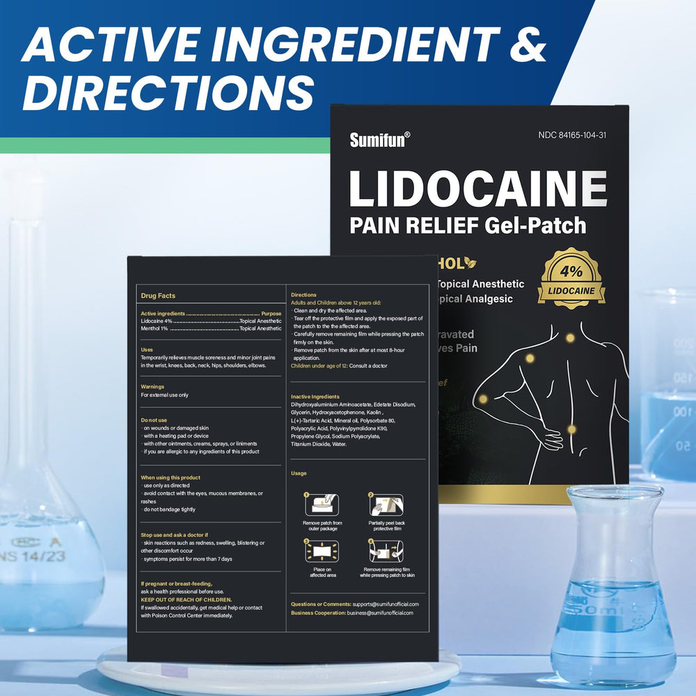 Sumifun single-use patch pack designed for convenient on-the-go relief