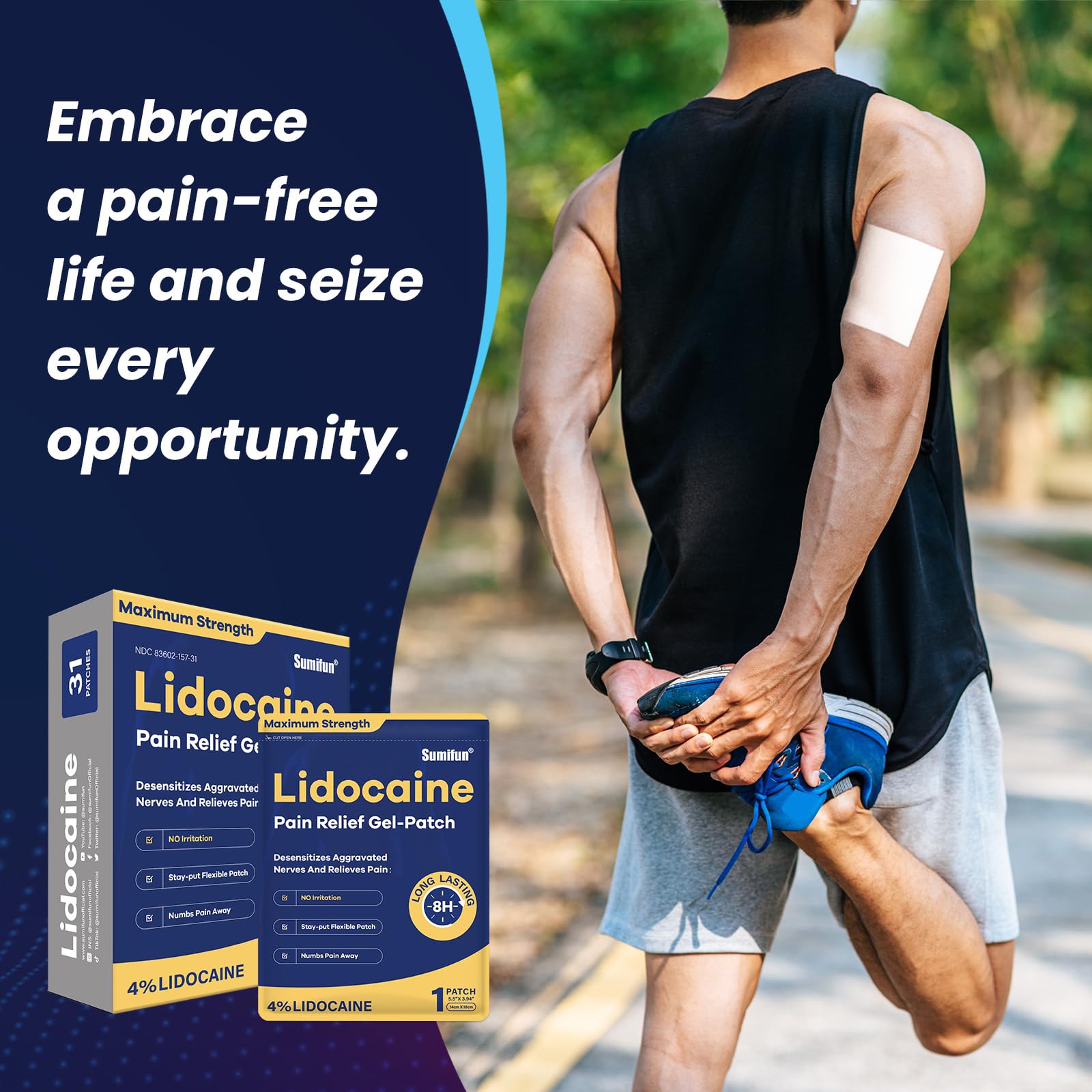 Sumifun unscented patch offers odor-free use in public or shared spaces.