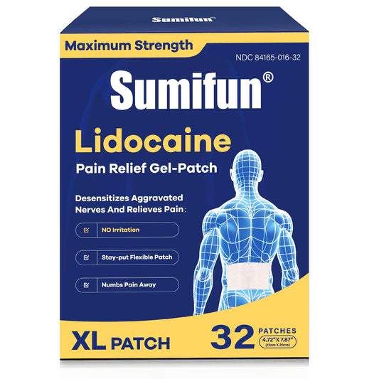 Sumifun XL Lidocaine patch covering back area for targeted relief