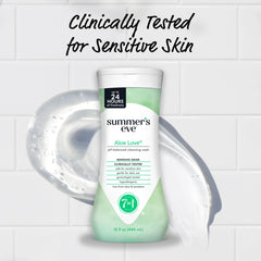 Summer’s Eve Aloe Love wash packaging on display for daily feminine care.