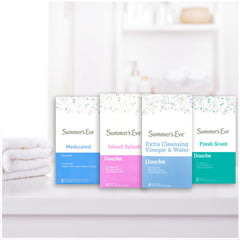 Travel case scene with Summer's Eve Island Splash, easy packing for trips