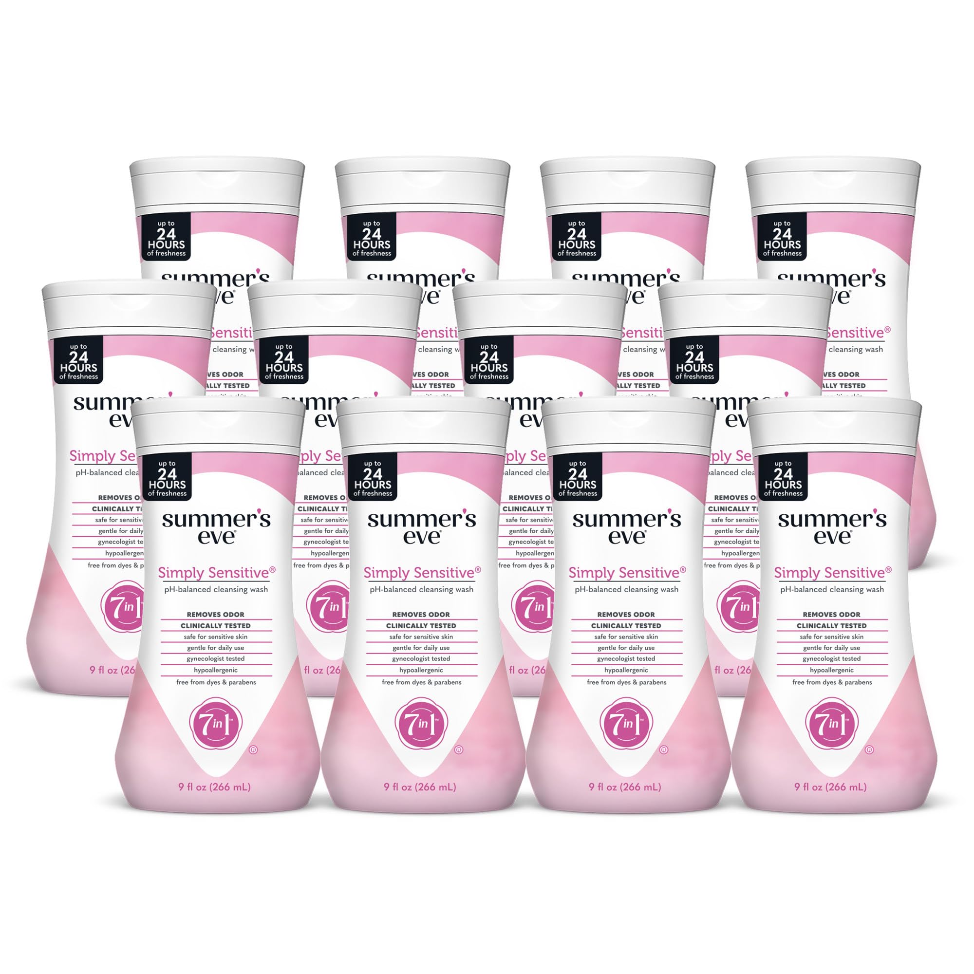 Summer's Eve Simply Sensitive bottle on shelf for daily gentle cleanse