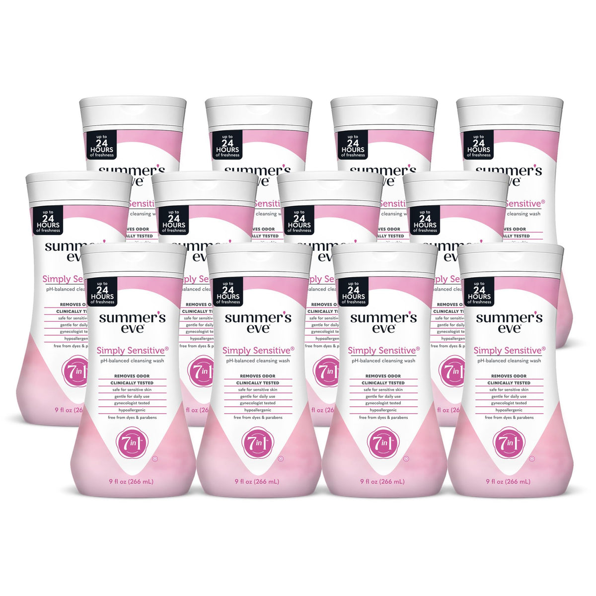 Summer's Eve Simply Sensitive bottle on shelf for daily gentle cleanse