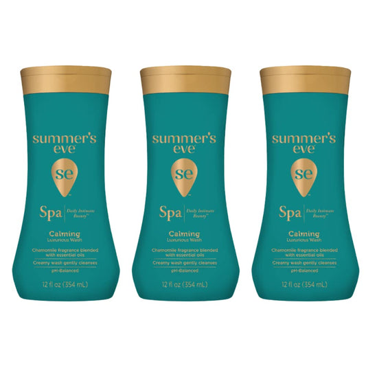 Summer's Eve Spa Daily Intimate Wash bottle with calming chamomile for gentle daily cleansing