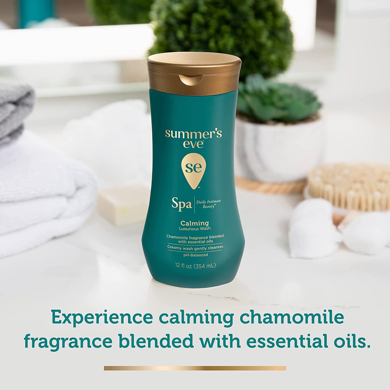 Summer's Eve Spa Daily Intimate Wash label highlights pH-balanced formula