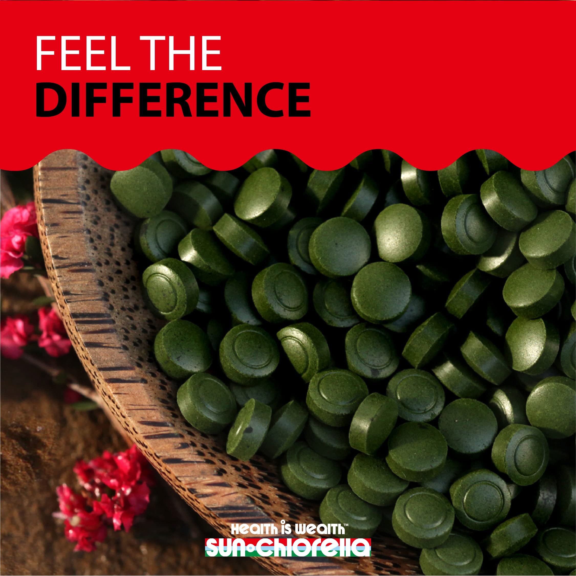 Sun Chlorella product label shows gluten-free and non-GMO assurance