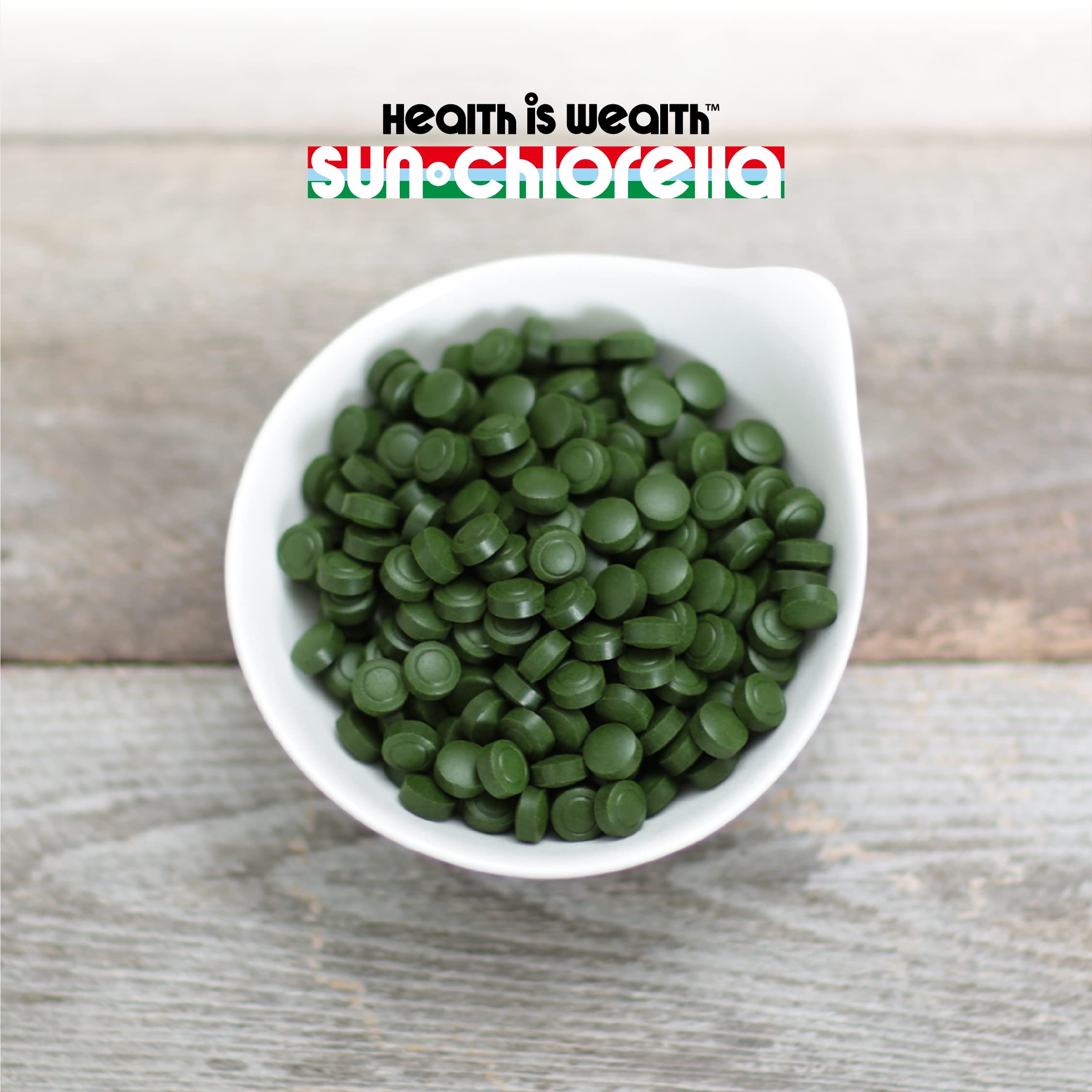 Sun Chlorella on-the-go packaging showcases portable daily nourishment.