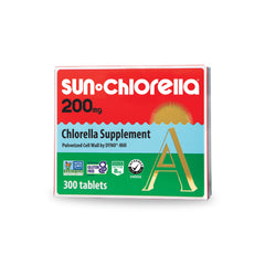 Sun Chlorella front packaging shows a 300-tablet bottle for daily nutrition
