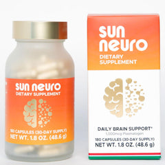 Sun Chlorella Sun Neuro bottle front promoting daily focus and memory support.