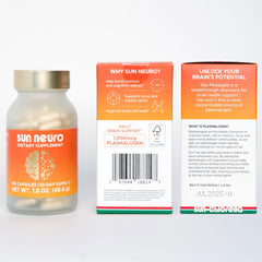 Compact packaging display emphasizes travel-friendly daily capsule intake.